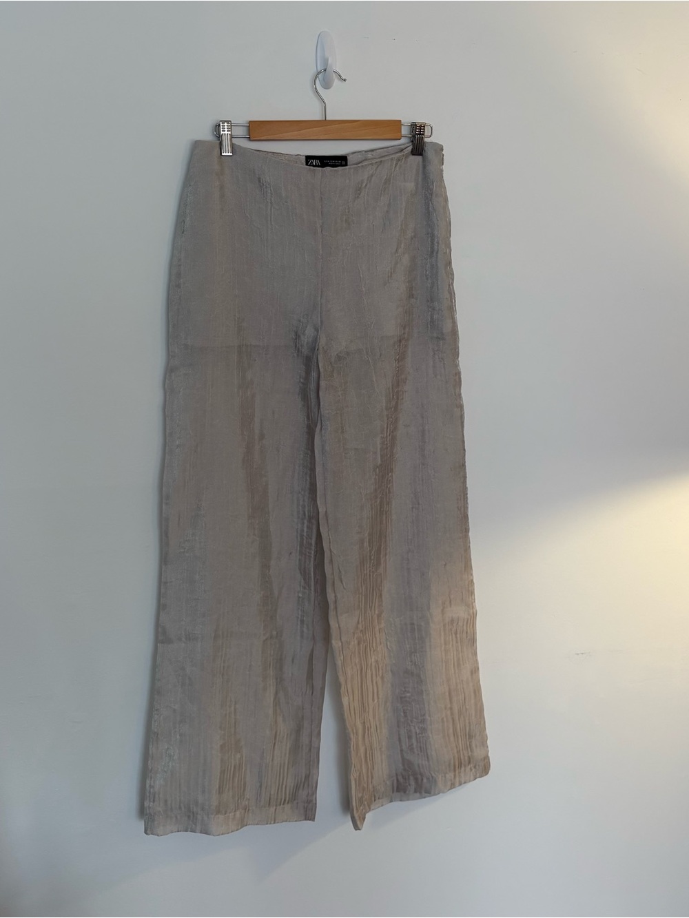Zara Lightweight Sheer Wide-Leg Pants - - Picture 5 of 6